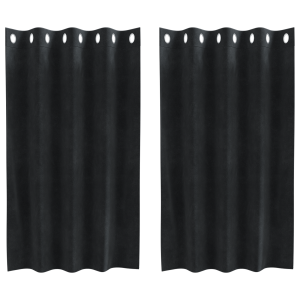 Cortinas Blackout com Ilhós 2 pcs Veludo Preto H