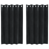 Cortinas Blackout com Ilhós 2 pcs Veludo Preto 2