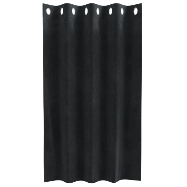 Cortinas Blackout com Ilhós 2 pcs Veludo Preto M 3