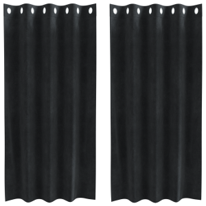 Cortinas Blackout  com Ilhós 2 pcs Veludo Preto H