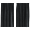Cortinas Blackout  com fita superior 2 pcs Veludo Preto 2