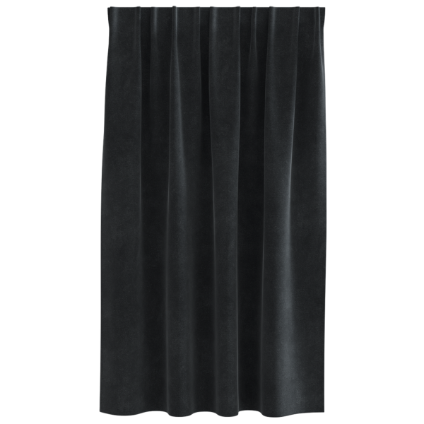 Cortinas opacas con cinta superior 2 piezas terciopelo negro M 3