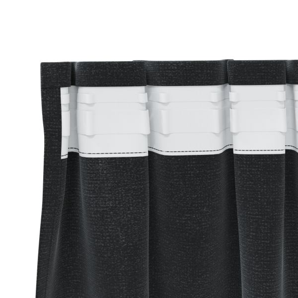 Cortinas Blackout com Faixa Superior 2 pcs Veludo Preto M 4