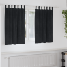 Cortinas Blackout  com Laços de Pendurar 2 pcs Veludo Preto 1