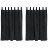 Cortinas Blackout  com Laços de Pendurar 2 pcs Veludo Preto 2