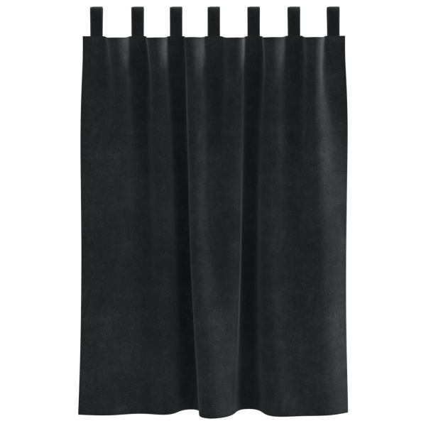 Cortinas Blackout  com Laços de Pendurar 2 pcs Veludo Preto M 3