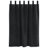 Cortinas Blackout  com Laços de Pendurar 2 pcs Veludo Preto 3
