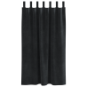 Cortinas blackout  com laços de pendurar 2 pcs Veludo Preto 3