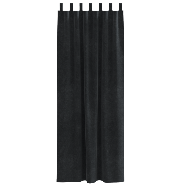 Cortinas opacas con trabillas de colgar 2 pzas terciopelo negro M 3