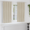 Cortinas Blackout  com Ilhós 2 pcs Veludo Creme 1