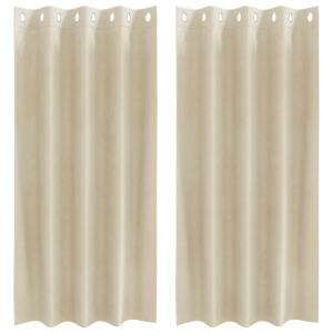 Cortinas opacas con ojales 2 piezas de terciopelo crema H