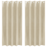 Cortinas Blackout  com Ilhós 2 pcs Veludo Creme 2