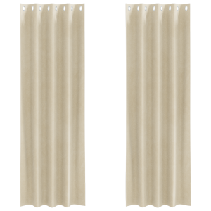 Cortinas Blackout  com Ilhós 2 pcs Veludo Creme H