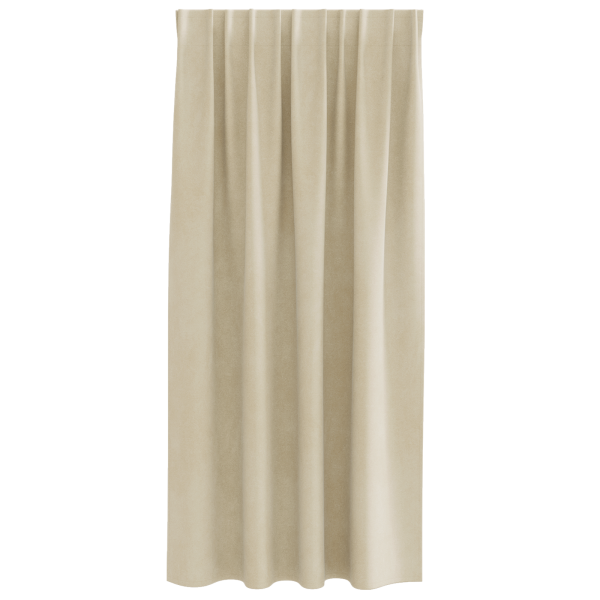 Cortinas opacas con cinta superior 2 piezas terciopelo crema M 3