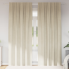 Cortinas Blackout  com fita superior 2 pcs Veludo Creme 1