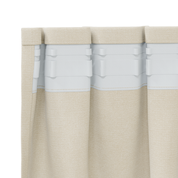 Cortinas opacas con cinta superior 2 piezas terciopelo crema M 4