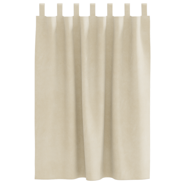Cortinas opacas con trabillas de colgar 2 pzas terciopelo crema M 3