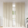 Cortinas Blackout  com Laços para Pendurar 2 pcs Veludo Creme 1