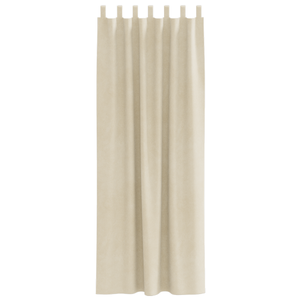 Cortinas Blackout  com Laços de Pendurar 2 pcs Veludo Creme M 3