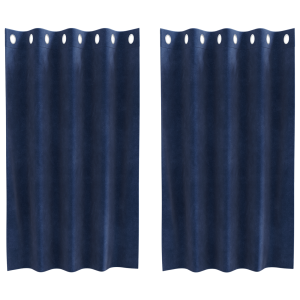 Cortinas opacas con ojales 2 piezas de terciopelo azul oscuro H