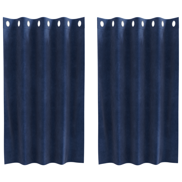 Cortinas opacas con ojales 2 piezas de terciopelo azul oscuro M 2