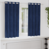 Cortinas Blackout  com Ilhós 2 pcs Veludo Azul Escuro 1