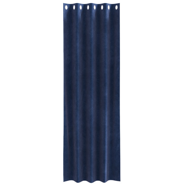 Cortinas Blackout  com Ilhós 2 pcs Veludo Azul Escuro M 3