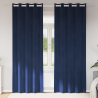 Cortinas Blackout  com Ilhós 2 pcs Veludo Azul Escuro 1
