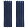 Cortinas Blackout  com Ilhós 2 pcs Veludo Azul Escuro 2