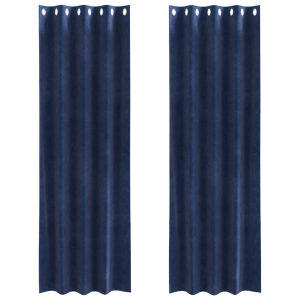 Cortinas Blackout  com Ilhós 2 pcs Veludo Azul Escuro H