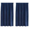 Cortinas Blackout  com fita superior 2 pcs Veludo Azul Escuro 2