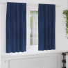 Cortinas opacas con cinta superior 2 piezas terciopelo azul 1