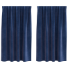 Cortinas Blackout  com fita superior 2 pcs Veludo Azul Escuro 2