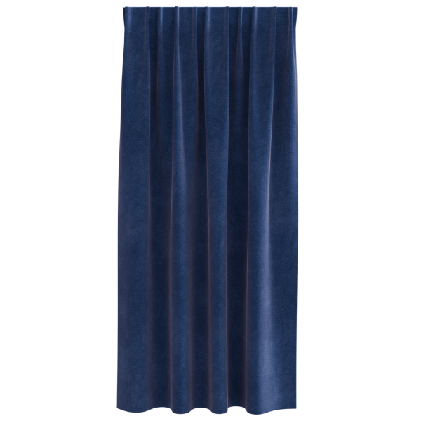 Cortinas opacas con cinta superior 2 piezas terciopelo azul M 3