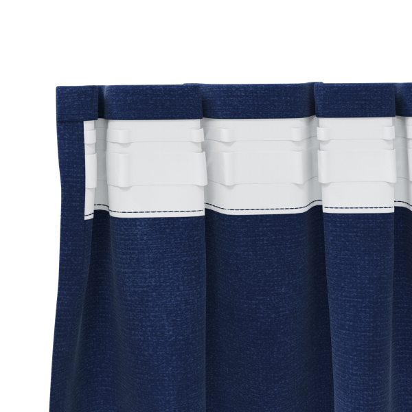 Cortinas Blackout  com fita superior 2 pcs Veludo Azul Escuro M 4