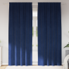 Cortinas opacas con cinta superior 2 piezas terciopelo azul 1