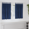 Cortinas Blackout  com Laços de Suspensão 2 pcs Veludo Azul Escuro 1