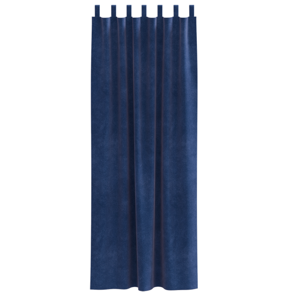 Cortinas Blackout  com Laços de Suspensão 2 pcs Veludo Azul Escuro M 3