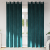 Cortinas Blackout com Ilhós 2 pcs Veludo Verde Escuro 1