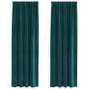Cortinas Blackout  com fita de topo 2 pcs Veludo Verde Escuro 2