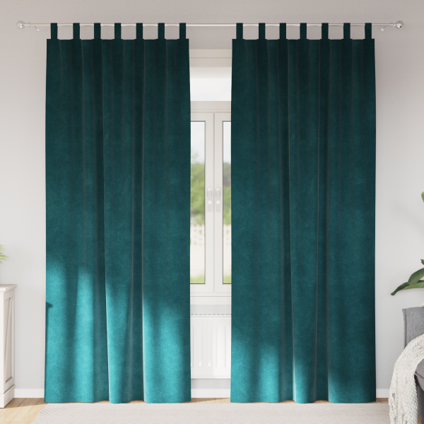 Cortinas opacas con trabillas de colgar 2 pzas terciopelo verde D