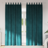Cortinas Blackout  com Laços de Suspensão 2 pcs Verde Escuro Veludo 1