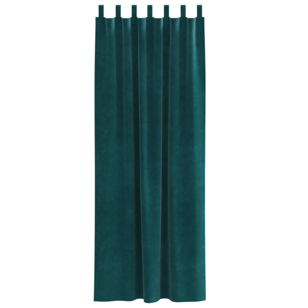 Cortinas opacas con trabillas de colgar 2 pzas terciopelo verde M 4