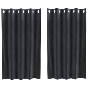 Cortinas Blackout  com Ilhós 2 pcs Cinza Escuro Veludo H