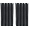 Cortinas Blackout  com Ilhós 2 pcs Cinza Escuro Veludo 2