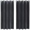 Cortinas Blackout  com Ilhós 2 pcs Cinza Escuro Veludo 2