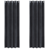 Cortinas Blackout  com Ilhós 2 pcs Veludo Cinza Escuro 2