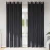Cortinas Blackout  com Ilhós 2 pcs Cinza Escuro Veludo 1