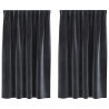Cortinas Blackout  com fita superior 2 pcs Cinza Escuro Veludo 2