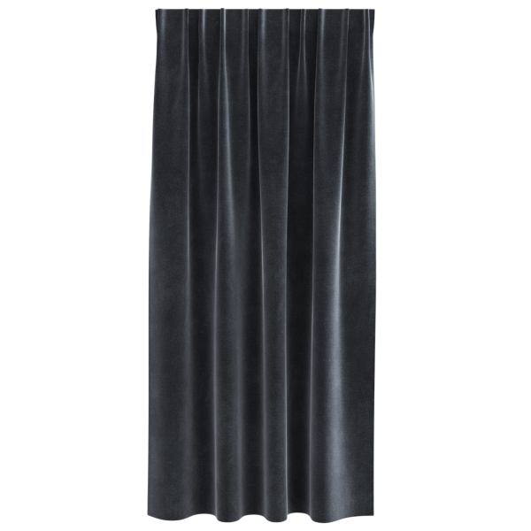 Cortinas opacas cinta superior 2 piezas terciopelo gris oscuro M 3